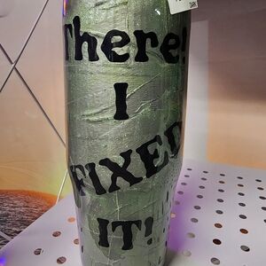 Artistic Green Text Vase
